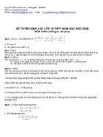 đề đáp án tuyển sinh vào lớp 10.hay