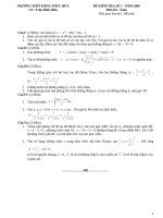 TRƯỜNG THPT ĐẶNG THÚC HỨA - ĐỀ KIỂM TRA MÔN TOÁN docx