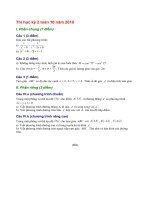 Thi học kỳ 2 toán 10 năm 2010