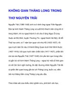KHÔNG GIAN THĂNG LONG TRONG THƠ NGUYỄN TRÃI ppt