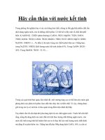 Hãy cẩn thận với nước kết tinh pptx