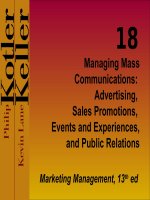 Managing Mass Communications: Advertising, Sales Promotions, Events and Experiences, and Public Relations potx