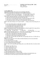 Đề thi Lý 9 học kì II, năm học 2009-2010