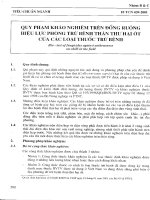 Quy phạm khảo nghiệm trên đồng ruộng hiệu lực phòng trừ bệnh thán thư hại ớt của các thuốc trừ bệnh