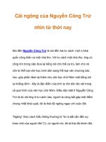 Cái ngông của Nguyễn Công Trứ nhìn từ thời nay doc