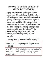 BẢO VỆ NGUỒN NƯỚC KHỎI Ô NHIỄM DO PHÓNG XẠ ppt