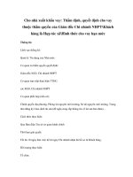 Cho nhà xuất khẩu vay: Thẩm định, quyết định cho vay thuộc thẩm quyền của Giám đốc Chi nhánh NHPTKhách hàng là Hợp tác xãHình thức cho vay hạn mức potx