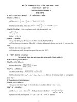 Đại số 10 - Một số đề thi HKII ppsx