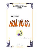 Bài Giảng Hóa Vô Cơ - Chương 1 ppsx