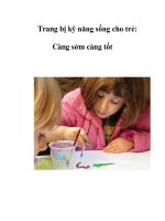 Trang bị kỹ năng sống cho trẻ: Càng sớm càng tốt pptx