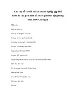 Cho vay hỗ trợ đối với các doanh nghiệp gặp khó khăn do suy giảm kinh tế, có cắt giảm lao động trong năm 2009: Giải ngân ppt