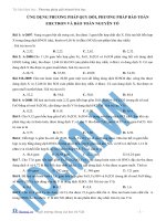 ỨNG DỤNG PHƯƠNG PHÁP QUY ĐỔI, PHƯƠNG PHÁP BÀO TOÀN ElECTRON VÀ BẢO TOÀN NGUYÊN TỐ pdf