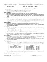 ĐỀ CHÍNH THỨC MÔN SINH HỌC KHỐI B NĂM 2003 docx