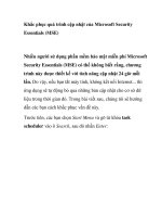 Khắc phục quá trình cập nhật của Microsoft Security Essentials (MSE) pps