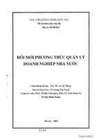 Quản Lý Kinh Tế - Đổi Mới Nhà Nước phần 1 pptx