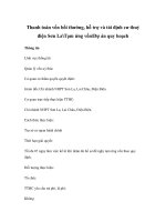 Thanh toán vốn bồi thường, hỗ trợ và tái định cư thuỷ điện Sơn LaTạm ứng vốnDự án quy hoạch docx