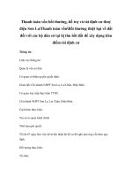 Thanh toán vốn bồi thường, hỗ trợ và tái định cư thuỷ điện Sơn LaThanh toán vốnBồi thường thiệt hại về đất đối với các hộ dân sở tại bị thu hồi đất để xây dựng khu điểm tái định cư docx