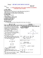 Bài 1: MỘT SỐ HỆ THỨC VỀ CẠNH VÀ ĐƯỜNG CAO TRONG TAM GIÁC VUÔNG