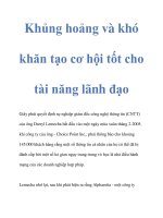 Khủng hoảng và khó khăn tạo cơ hội tốt cho tài năng lãnh đạo docx