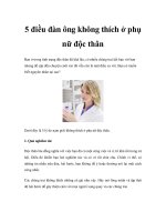 5 điều đàn ông không thích ở phụ nữ độc thân doc