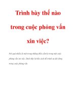 Trình bày thế nào trong cuộc phỏng vấn xin việc? ppsx