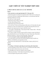 Gởi ý bài làm đề thi tốt nghiệp Lịch sử 2010