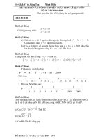 Đề thi thử vào chuyên TOÁN LQĐ-VT