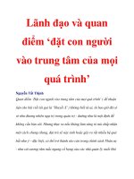 Lãnh đạo và quan điểm ‘đặt con người vào trung tâm của mọi quá trình’ docx
