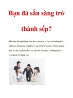 Bạn đã sẵn sàng trở thành sếp? docx