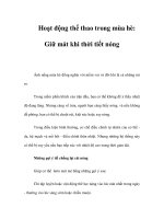 Hoạt động thể thao trong mùa hè: Giữ mát khi thời tiết nóng doc