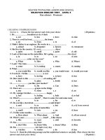 Đề thi anh văn lớp 6