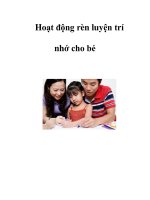 Hoạt động rèn luyện trí nhớ cho bé ppt