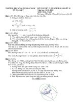 Đề thi thử TS 10 môn toán không chuyên + Đáp án