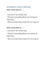 The Marketing - Cách tạo ra khách hàng pot