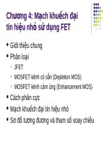 chương 4 mạch khuếch đại tín hiệu nhỏ sử dụng FET