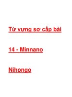 Từ vựng sơ cấp bài 14 - Minnano Nihongo pps