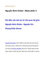 Kiến thức lớp 10 Nguyễn Bỉnh Khiêm –Nhàn- đôi điều cần bàn về mối quan hệ của tác giả pdf