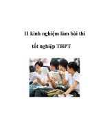 11 kinh nghiệm làm bài thi tốt nghiệp THPT pdf