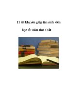 11 lời khuyên giúp tân sinh viên học tốt năm thứ nhất pptx