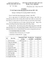 Tờ trình thi đua - khen thưởng