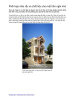 Phối hợp màu sắc và chất liệu cho mặt tiền ngôi nhà ppt