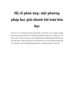 Hệ số phản ứng: một phương pháp hay giải nhanh bài toán hóa học potx