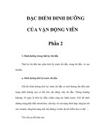 ĐẶC ĐIỂM DINH DƯỠNG CỦA VẬN ĐỘNG VIÊN - Phần 2 potx