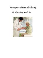 Những việc cần làm để điều trị tốt bệnh tăng huyết áp pdf