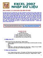 TỰ HỌC EXCEL 2007 - NHẬP DỮ LIỆU docx