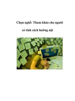 Chọn nghề: Tham khảo cho người có tính cách hướng nội pot