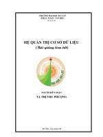 Tin Học Quản Trị - Hệ Cơ Sở Dữ Liệu phần 1 doc
