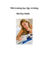 Môi trường học tập và hứng thú học hành ppsx