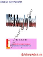 Bài giảng Nhiệt Động Kỹ Thuật ppsx