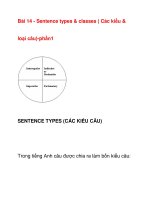 Bài 14 - Sentence types & classes ( Các kiểu & loại câu)-phần1 pdf